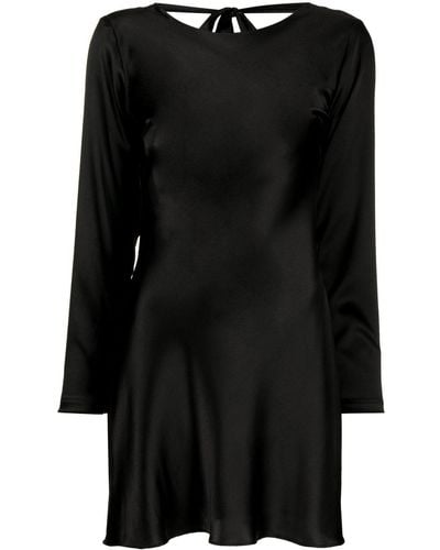 Cynthia Rowley Scoop-back Long-sleeve Minidress - Black