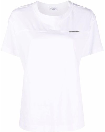 Brunello Cucinelli ロゴパッチ Tシャツ - ホワイト