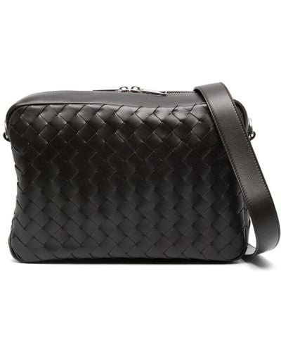 Bottega Veneta Intrecciato Leather Shoulder Bag - Black