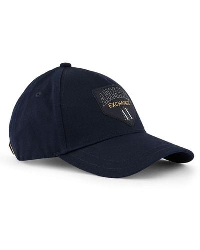 Armani Exchange Logo-patch Cotton Baseball Cap - Blue