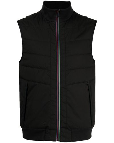 PS by Paul Smith Mixed Media Quilted Gilet - Black