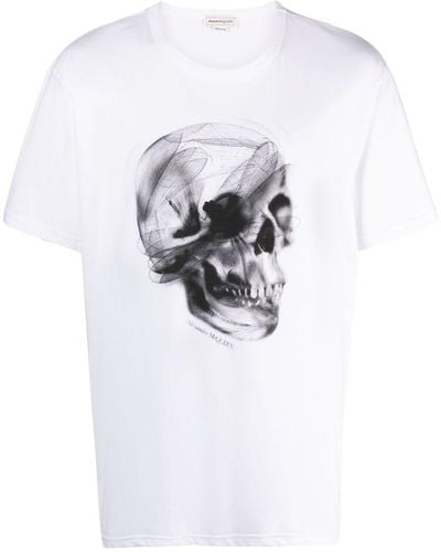 Alexander McQueen Camiseta con calavera estampada - Blanco