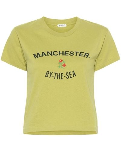 Bode Manchester Cotton T-Shirt - Yellow