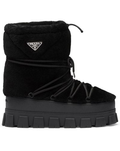 Prada Shearling Après Ski Boots - Black