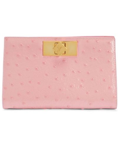 Giuseppe Zanotti Annhita Leather Clutch Bag - Pink