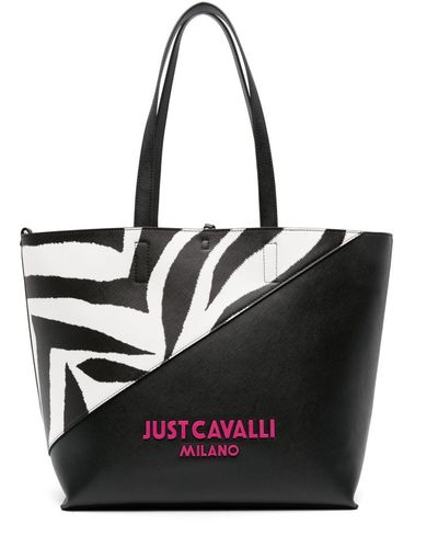 Just Cavalli ゼブラプリント ハンドバッグ - ブラック