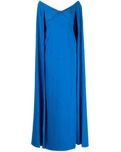 Marchesa Schulterfreies Abendkleid - Blau