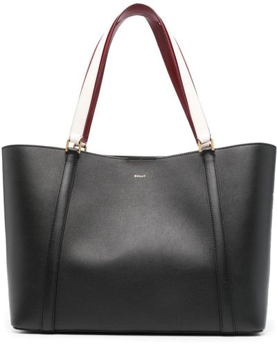 Bally Large Code Leather Tote Bag - Black