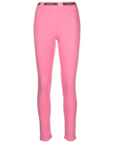 Moschino Leggins con aplique del logo - Rosa