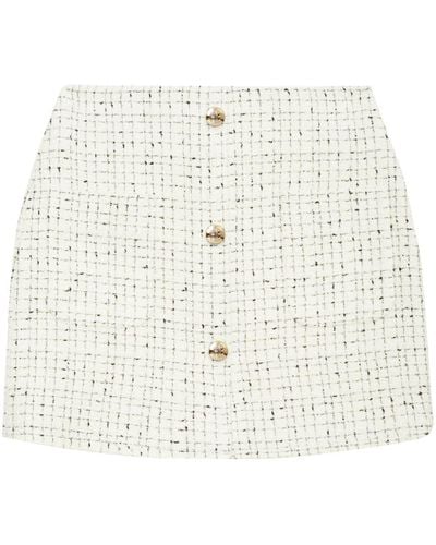 Anine Bing Mateo Tweed Miniskirt - White