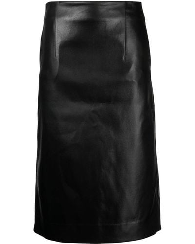 RECTO. Faux-leather Midi Pencil Skirt - Black