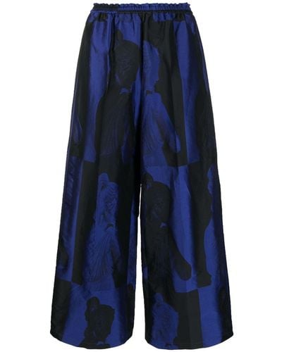 Forte Forte Pantaloni ampi con stampa grafica - Blu