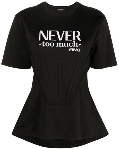 Versace ヴェルサーチェ スローガン Tシャツ - ブラック
