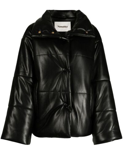 Nanushka Hide Faux-leather Puffer Jacket - Black