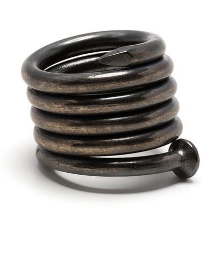 Guidi Twisted-nail Sterling-silver Ring - Black
