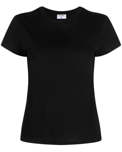 Filippa K Round-neck Short-sleeve T-shirt - Black