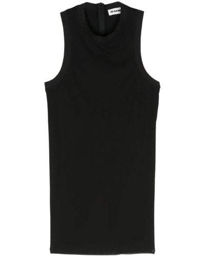 Jil Sander Double-layered Silk Tank Top - Black