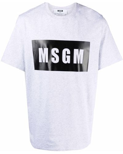 MSGM T-shirts And Polos Gray - White