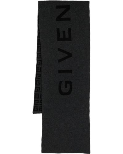 Givenchy Écharpe réversible à logo en intarsia - Noir