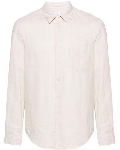 PS by Paul Smith Hemd aus Leinen-Chambray - Weiß