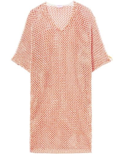 Emilio Pucci Crochet-knit Cotton Midi Dress - Pink