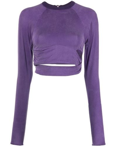Jacquemus Cropped-Top mit Cut-Outs - Lila