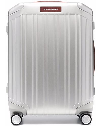 Piquadro Aluminium Ridged 4-wheel Suitcase - Grey
