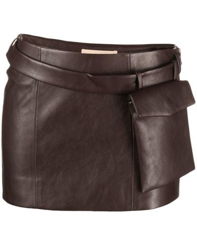 AYA MUSE Osyne Faux-leather Miniskirt - Brown