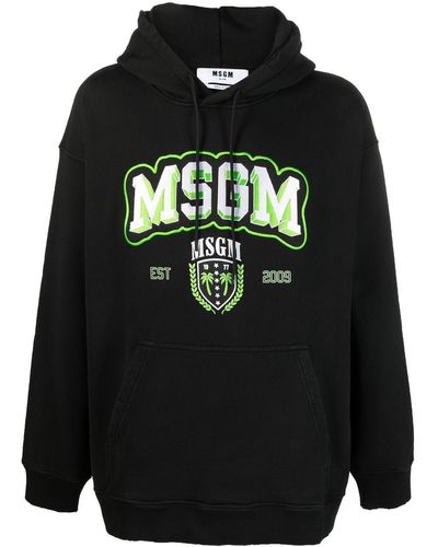 MSGM Logo-print 'college' Hoodie - Black