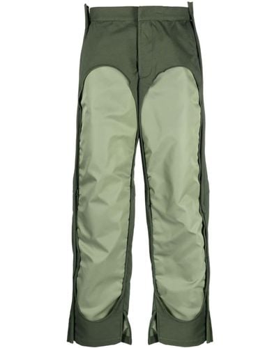 DIESEL Pantalones anchos con estampado en contraste - Verde
