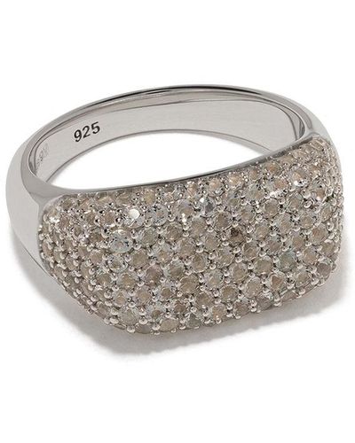 Tom Wood 'Michael' Ring mit Kristallen - Weiß