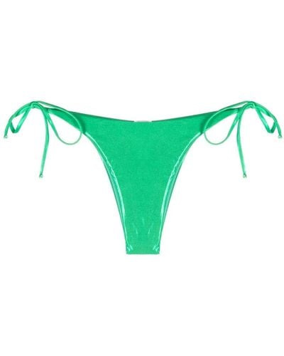 Moschino Logo-patch Side-tie Bikini Bottoms - Green