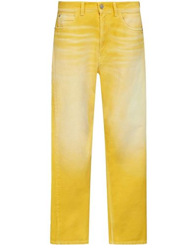 Marni Geverfde Straight Jeans - Geel