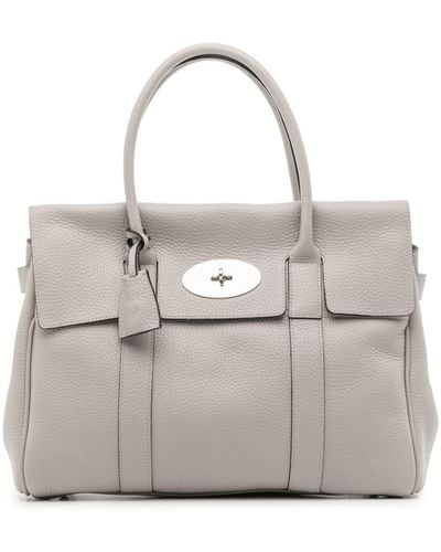 Mulberry Bayswater Grained-finish Tote Bag - Grey