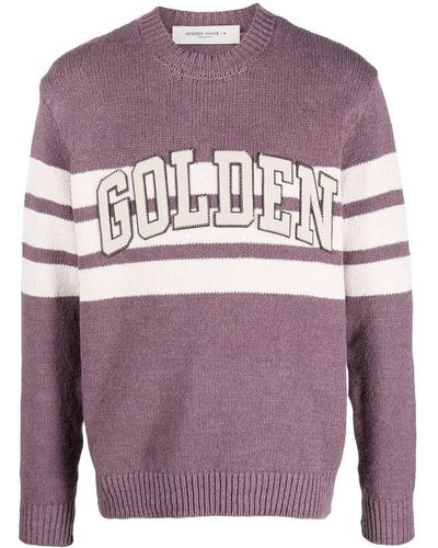 Golden Goose Ribgebreide Sweater - Paars
