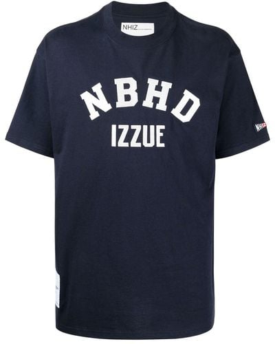 Izzue T-Shirt mit Logo-Stickerei - Blau