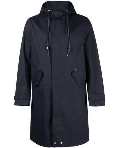 Mackintosh Granish Cotton Hooded Raincoat - Blue