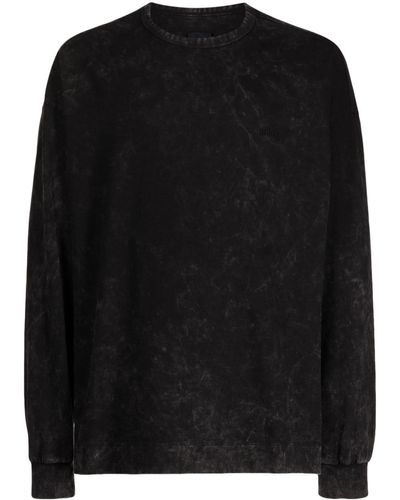 Juun.J Logo-embroidered Long-sleeve T-shirt - Black