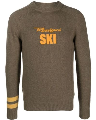 Rossignol Logo-patch Strip-detail Sweater - Grey