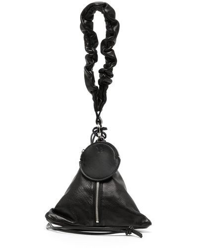 Y's Yohji Yamamoto Triangle Leather Mini Bag - Black