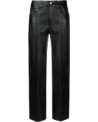 Alexander Wang Leather Straight-leg Trousers - Black