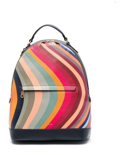 Paul Smith Swirl-print Leather Backpack - Pink