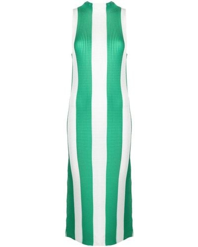 Sunnei Robe mi-longue imprimé horizontal - Vert