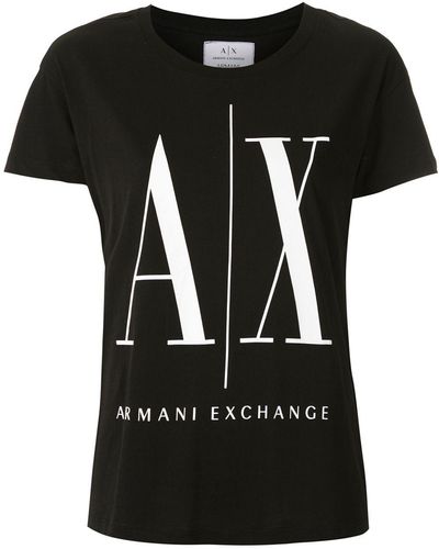 Armani Exchange T-shirt Met Logoprint - Zwart