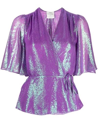 Forte Forte Forte_forte Chiffon Silk Cross Top - Purple