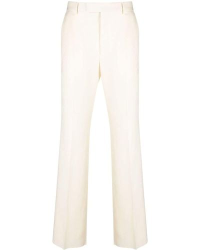 Gucci Pantalon de costume à coupe droite - Blanc