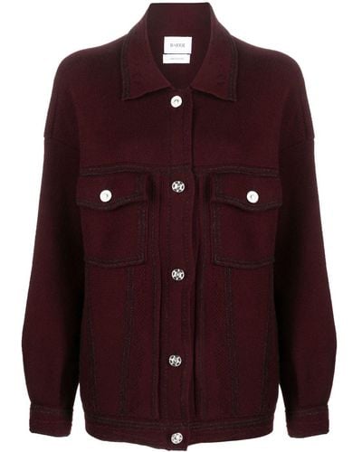 Barrie Cotton-cashmere Denim-effect Jacket - Red
