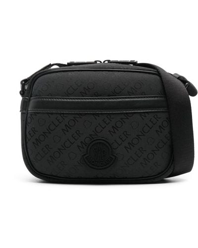 Moncler Crossbody Tech Bag With Logo - Black