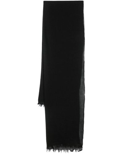 Private 0204 Frayed Cashmere Scarf - Black
