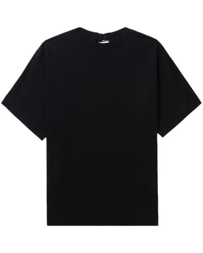 Toga Tie-fastening Cotton T-shirt - Black